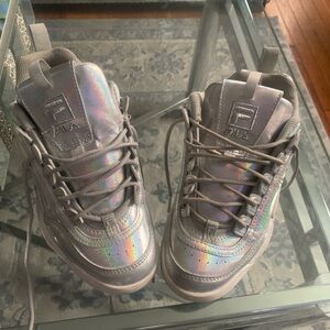 Fila Kids Holographic Sneakers - Silver